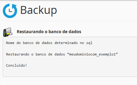 Mensagem de êxito.