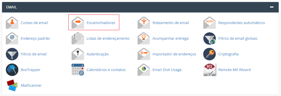 Na aba Email do cPanel.